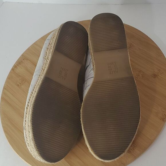 Naturalizer Thea Blue Marble Leather Espadrille Platform Shoes Size 7W - Picture 9 of 10